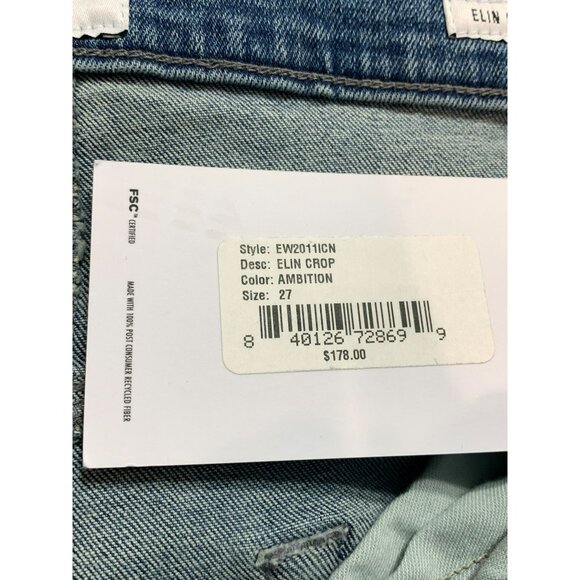 NWT Edwin Women's Elin Crop Straight Jeans Ambition Size 27 Cotton Denim Blue - Picture 3 of 7